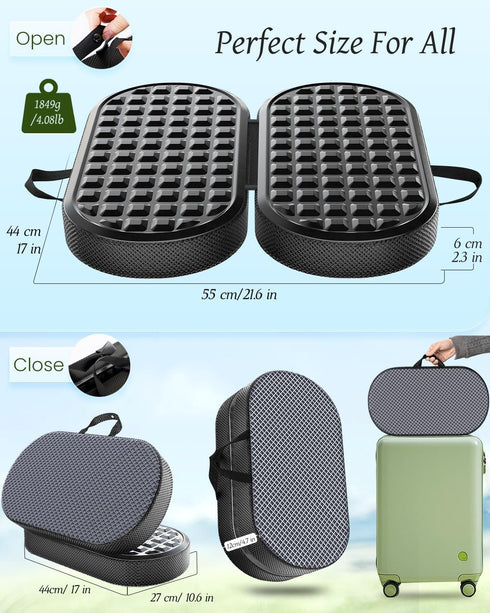 Yalfero Travel Seat Cushion For Airplane, Cooling Memory Foam Seat Cushion For Long Flights, Stadium Portable Seat