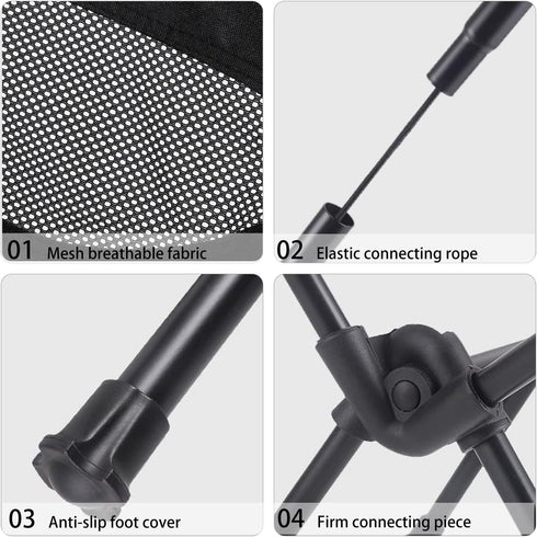 Wind Tour Backpacking Portable Camping Chair Lightweight Foldable Outdoor Chair for Hiking Camp Lawn Beach Fishing