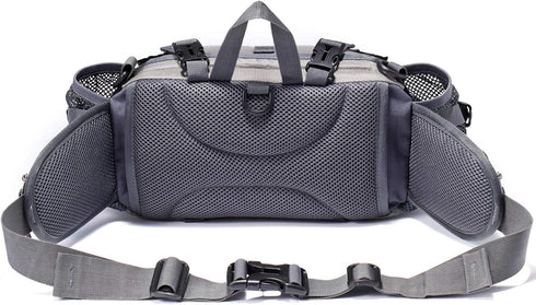 Outdoor Fanny Pack for Hiking, Camping, Biking - Waterproof Waist Pack with 2 Water Bottle Holders