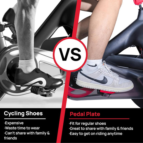 Peloton Bike Compatible Pedals for Regular Shoes, Extra Large Fit Replacement Adapter, Flat Platform Clipless Exercise