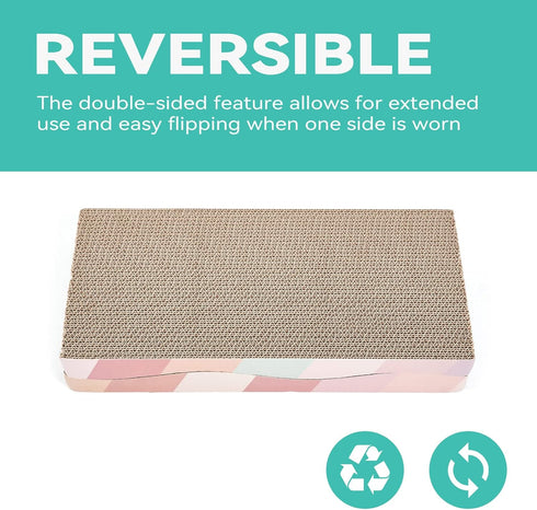Cat Scratching Board, Cardboard Cat Scratchers for Indoor Cats, Reversible Large Wide with Catnip (2pcs)