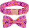 Halloween Boy Dog Collar Bow Tie - Thick Purple Pumpkin Collar with Safety Metal Buckle, Adjustable for Small to Large
