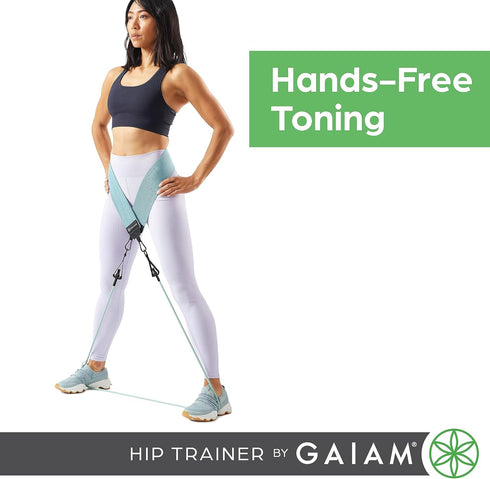 Gaiam Squat Band & Hip Trainer Set, Fabric Resistance Band with 3 Adjustable Tubes, Home Gym Equipment