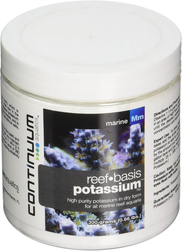 300-g Potassium Powder for Marine Fish and Reef Saltwater Aquariums, Continuum Aquatics Reef Basis