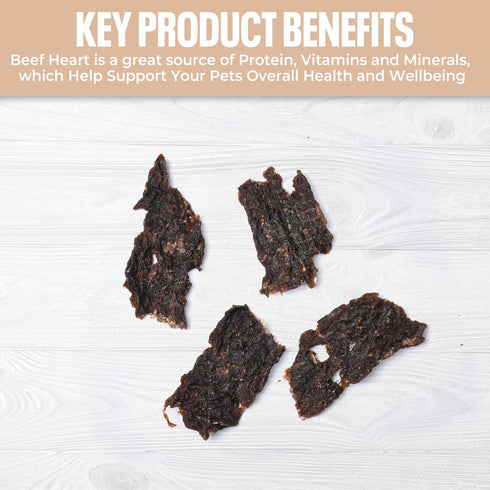 5 oz SavvyBeast Dehydrated Beef Heart for Dog Treats Single Ingredient, Air-Dried Organ Meat Rich in Taurine