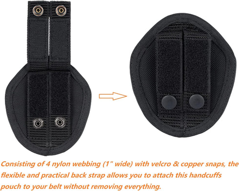 Handcuff Holster Pouch for Standard Cuffs, MOLLE Vest Holder Case for Law Enforcement, Police, Sheriff Security