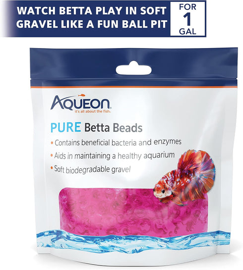 Aqueon Pure Betta Beads, Pink