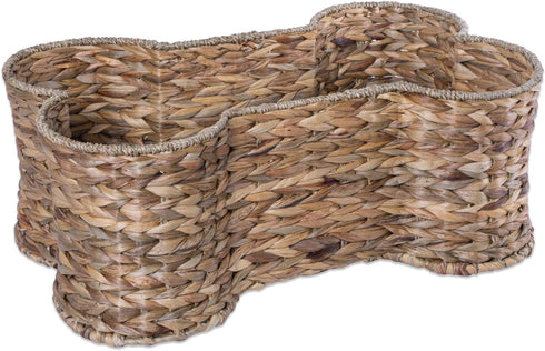 Bone Dry Pet Storage Collection - Medium Bone Shape Hyacinth Toy Basket