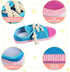 Zhanmai 4 Pieces Dog Shoe Chew Toys - Mini Sneakers Squeaky Chews for Dogs (Yellow, Blue, Pink, Light Green)