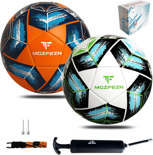 Soccer Ball Size 5 for Youth and Adults, Indoor/Outdoor Training Ball with Pump, Net Bag, Gift Box