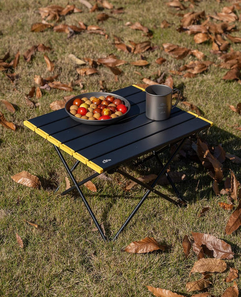iClimb Ultralight Compact Camping Folding Table with Carry Bag (Black - S)