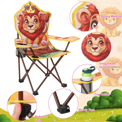 KABOER Kids Outdoor Folding Lawn and Camping Chair with Cup Holder and Carrying Bag, Children's Camping Chairs