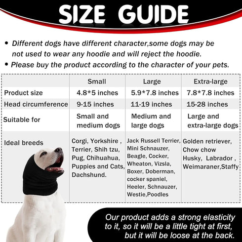 Dog Snood Neck and Ears Warmer, Knit Snood Headwear for Comfort and Grooming, Anti-Anxiety for Dogs (S)