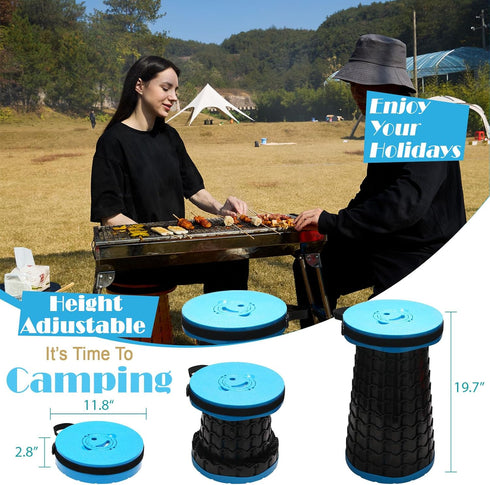 Spisces 1000 lbs 19.7-in Upgraded Collapsible Stool with Cushion, Capacity & High, Wider & Taller Heavy Duty Portable