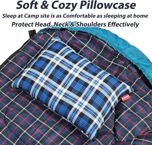 Outdoor Camping Pillow, Lightweight Compressible Flannel Travel Pillow Cases, Washable Removable Cover for Camping and