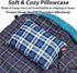 Outdoor Camping Pillow, Lightweight Compressible Flannel Travel Pillow Cases, Washable Removable Cover for Camping and