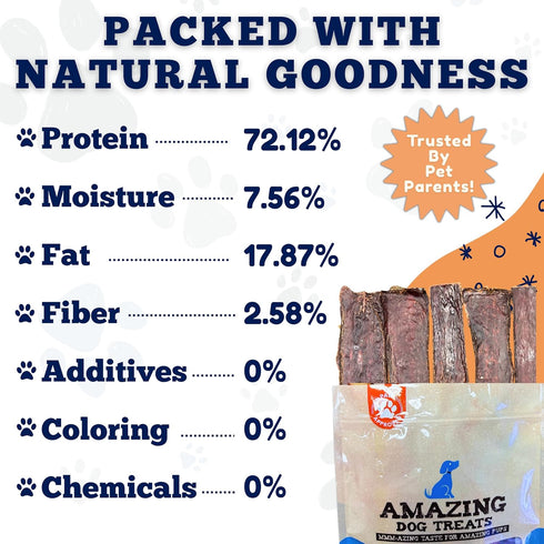 (10-12 Inch 30 Pc/Pack) Amazing Dog Treats - Beef Esophagus Jerky for Dogs - - Gullet Dog Chews