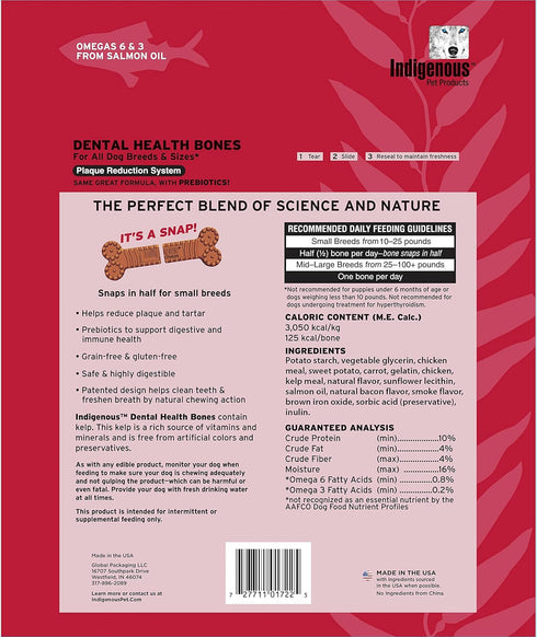 Indigenous Dental Health Bones — Smoked Bacon Flavor Large 17oz