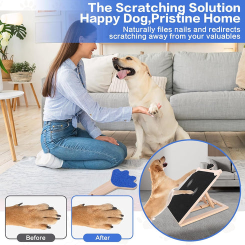 Dog Scratch Board for Nails, Adjustable Nail Filing Board with Mini Handheld Scratch Pad, Dog Nail File Alternative