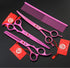 7.0 inch 3PCS Set Purple Dragon Pink Pet Grooming Scissors Cat Dog Hair Cutting & Thinning Shears for Women Female Pet