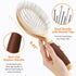 Dog Brush, Pin Brush for Dogs, 27mm Extra Long Pin Brush for Shedding, Beech Wood Material, Non-Slip Rubber Handle