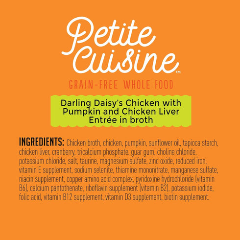 PETITE CUISINE Darling Daisy's Wet Cat Food, Chicken with Pumpkin & Chicken Liver, 2.8 oz Cans (24 Count)