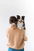 Pearhead Matching Bandana and Hair Scrunchie Set, Pet Owner and Dog Lover Set, Grey Gingham Paw Print
