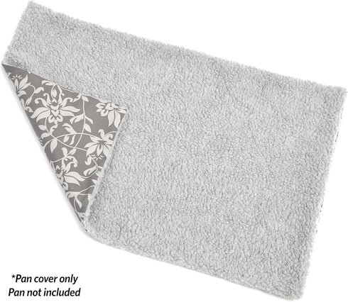 MidWest Homes for Pets Quiet Time Reversible Crate Pan Cover 30' in Gray Floral/Fleece