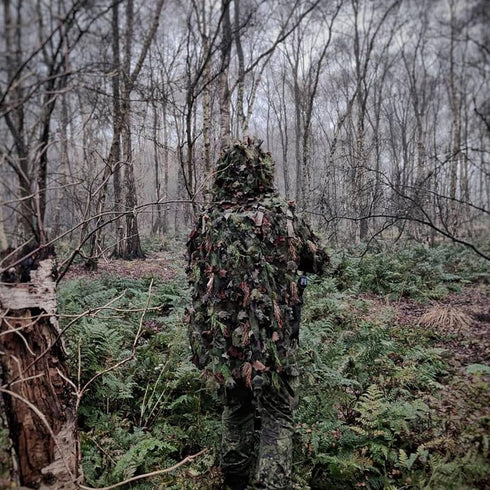 Ghillie Camouflage Leafy Hat, Camo 3D Leaf Face Mask, Full Coverage Breathable Hunting Accessories