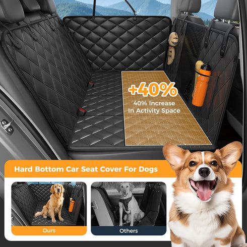 400lbs,New Hammock,Suitable Dog Car Seat Cover for Back Seat, Hard Bottom Back Seat Extender for Dogs - Supports