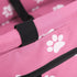 Pet Safety Seat with Oxford Cloth Bear Paw Pattern, Washable Adjustable Strap Carrier Storage Bag for Travel (Pink Paw