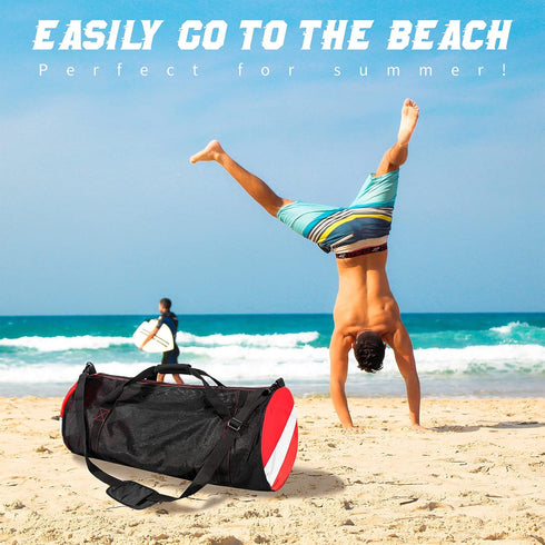 Sports Duffle Bag, Extra Large Mesh Dive Beach Bags with Shoulder Strap for Scuba Diving Gear