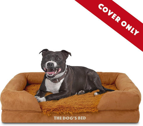 Replacement Outer Cover ONLY for The Dog's Bed, Washable Fur Fabric, Medium (Teddy Bear Brown Faux Fur)
