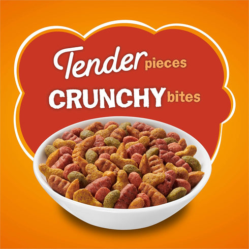Friskies Dry Cat Food, Tenders and Crunchy Combo, Chicken, Beef, Carrots and Green Beans, 3.15 lb Bag