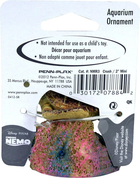 Penn-Plax Finding Nemo Resin Ornament, Crush, 3" x 2.5" x 2.5" for Aquarium Decor