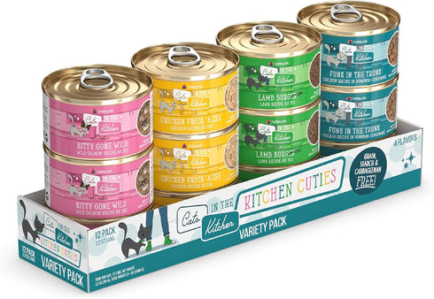 Cats in The Kitchen, Kitchen Cuties Variety Pack, Wet Cat Food, 3.2oz Can, Pack of 12, Weruva