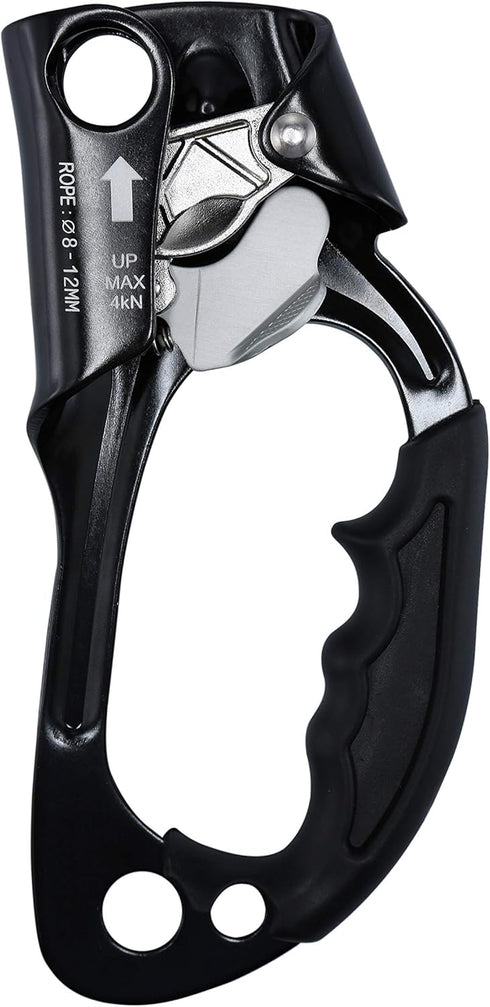 WILDKEN Climbing Hand Ascender for Outdoor Mountaineering, Rappelling Equip for 8-12MM Rope, Left Right Hand