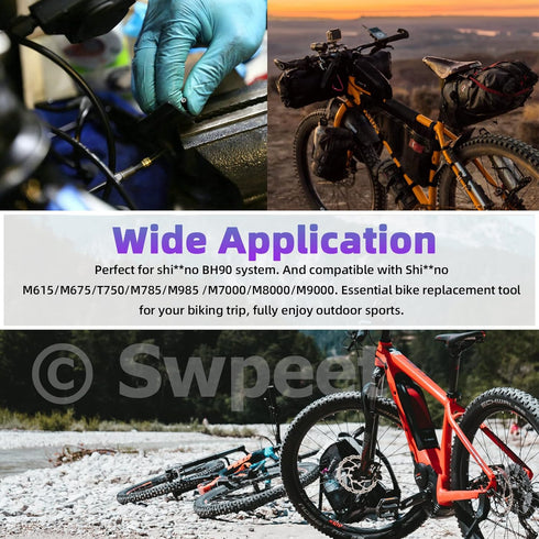 Swpeet 25Pcs Bicycle Hydraulic Disc Brake Hose Kit: Complete Tool Set for Installing Brake Olive and Inserts