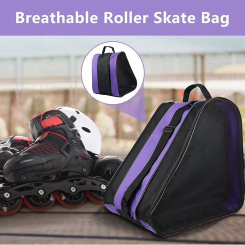 Skate Bags, Breathable Ice Skating Bag for Roller Skates or Inline Skates, Oxford Cloth Accessories for Kids, Men, Women