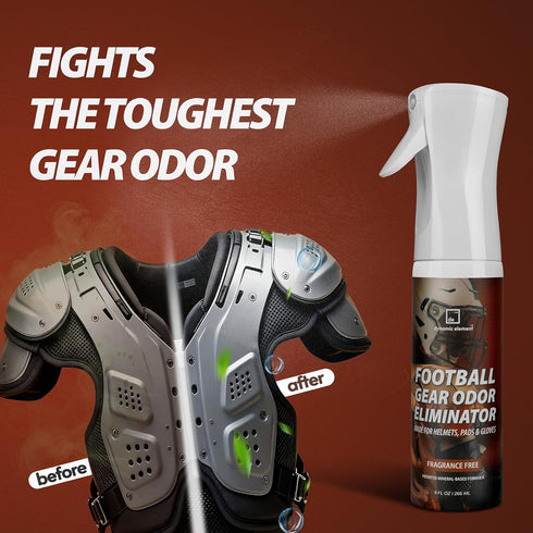 Dynamic Element 9 oz Football Gear Odor Eliminator Spray - Unscented Natural Mineral-Based Deodorizer Spray