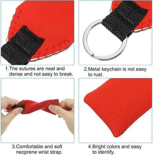 PATIKIL Waterproof Buoyant Keychain, Floating Neoprene Key Ring for Water Sports Fishing Kayaking