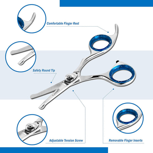 Laazar Straight Dog Grooming Scissors, Comfortable Cat & Dog Scissors for Trimming, Premium Stainless Steel