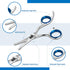 Laazar Straight Dog Grooming Scissors, Comfortable Cat & Dog Scissors for Trimming, Premium Stainless Steel