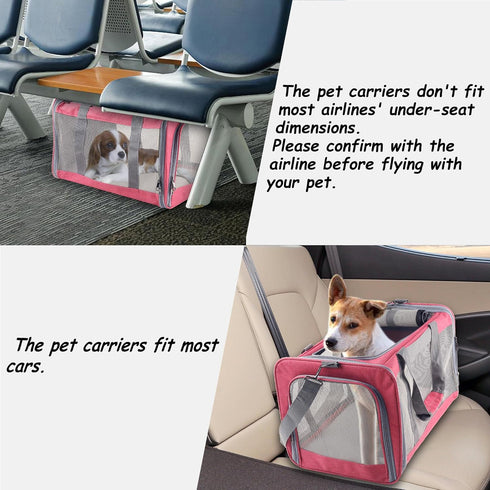 Cat Dog Carrier for Small Medium Pets, Portable Soft Carrier for Large Medium Cats and Puppies, Airline Approved