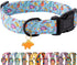 Faygarsle Dog Collar for Small Medium Large Dogs, Cute Blue Dinosaur Patterned Collars for Summer Spring