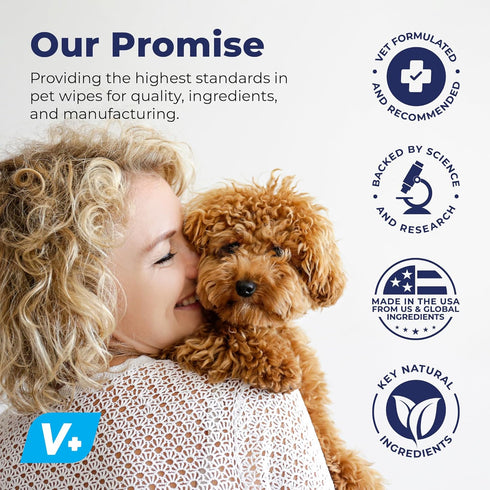 Glandex Dog Wipes by Vetnique Labs, Cleansing & Deodorizing Anal Gland Wipes for Dogs & Cats, 75ct