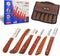 Professional Stripping Knife for Dogs - Pack of 6, Stainless Steel Blades with Wooden Handle Grip