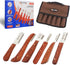 Professional Stripping Knife for Dogs - Pack of 6, Stainless Steel Blades with Wooden Handle Grip