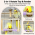 360 Bird Spinning Toy with Feeding Cup, Rotating Bird Perch Toy with Rope-Wrapped for Soft Grip, Interactive Bird Toys