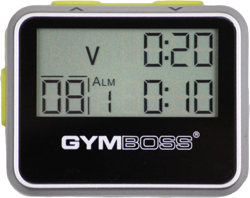 Gymboss Interval Timer and Stopwatch - Silver/Yellow Metallic Gloss
